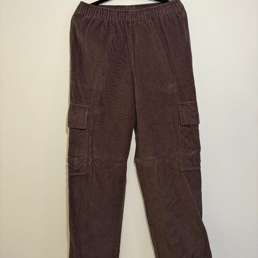Asos Design Women's Brown Corduroy Cargo Pants Size 8